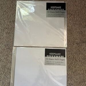 (2 )PACKS OF 10 KEEPSAKE REFILL PAGES 12X12 FOR SCRAPBOOKING//BOTH  NWT